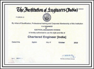 Certificate of Chartered Engineer