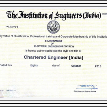 Certificate of Chartered Engineer